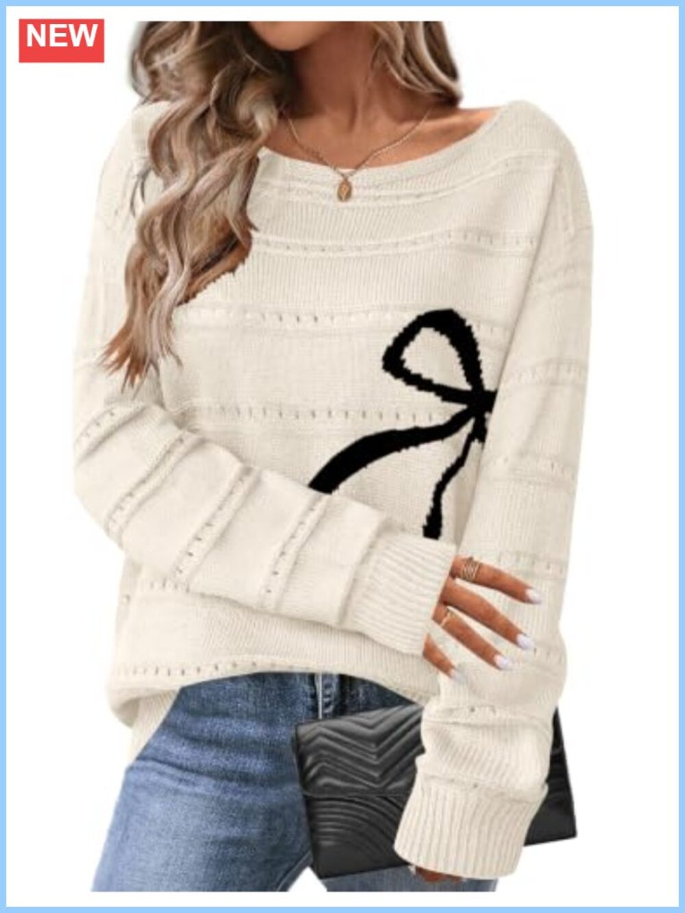 Women's Crochet Hollow Out Off Shoulder Long Sleeve Summer Fall Sweater Loose